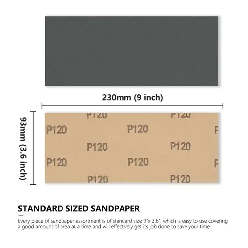 XCAN Sandpaper Set Water Dry Sanding Paper 9x3.6 inch Abrasive Sander Paper for For Wood Metal Automotive Polishing - Image 3