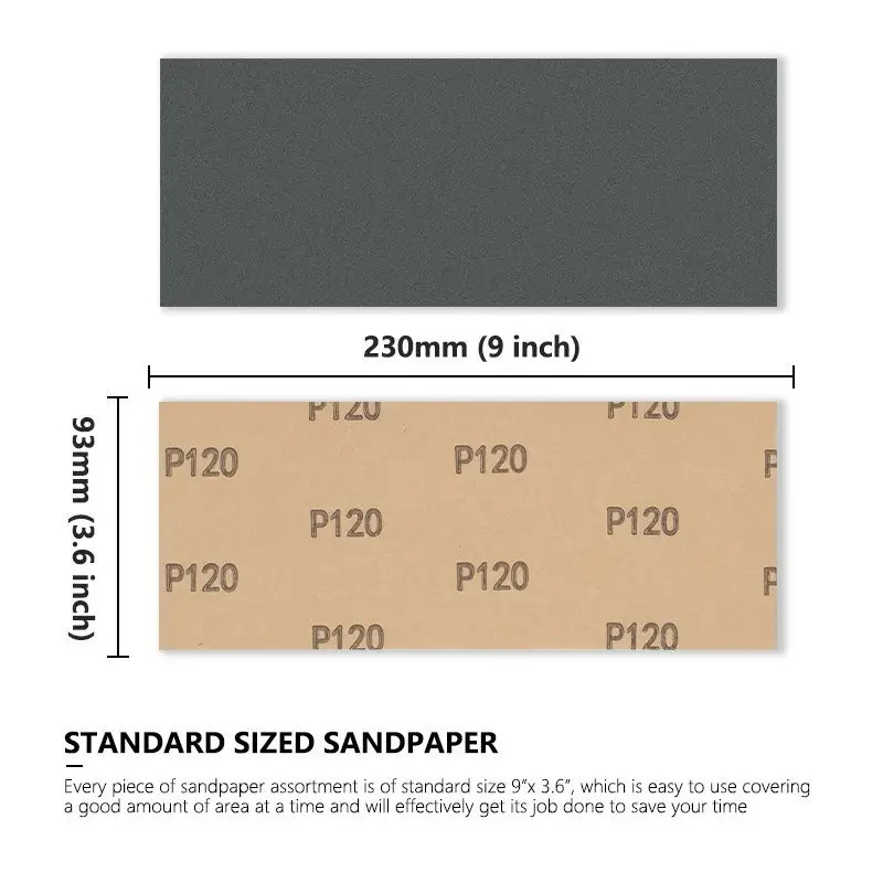 XCAN Sandpaper Set Water Dry Sanding Paper 9x3.6 inch Abrasive Sander Paper for For Wood Metal Automotive Polishing - Image 3