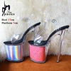 High-quality 17CM/7inches Women Sandals Stripper High Heel Shoes Transparent Platform Glitter Stiletto Pole Dance Shoes Wedding 2