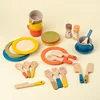 Simulated Wooden Children's Afternoon Tea Set, Playing House Role-playing Toy Tea Set Combination Puzzle and Early Education 1