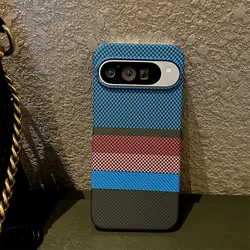 Ultra Thin Colorful Kevlar Magnetic Phone Case with Wireless Charging Protective Hard Back Cover - Google Pixel 8 Pro (Blue)