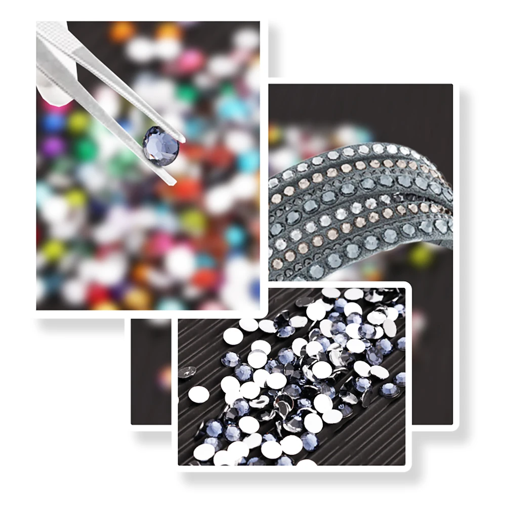Bulk Großhandel 2mm 3mm 4mm 5mm 6mm Harz Nicht Hot Fix Strasssteine Flache Rückseite Kunststoff Kristalle Nagel DIY Glitzer Strasssteine – Detail 8
