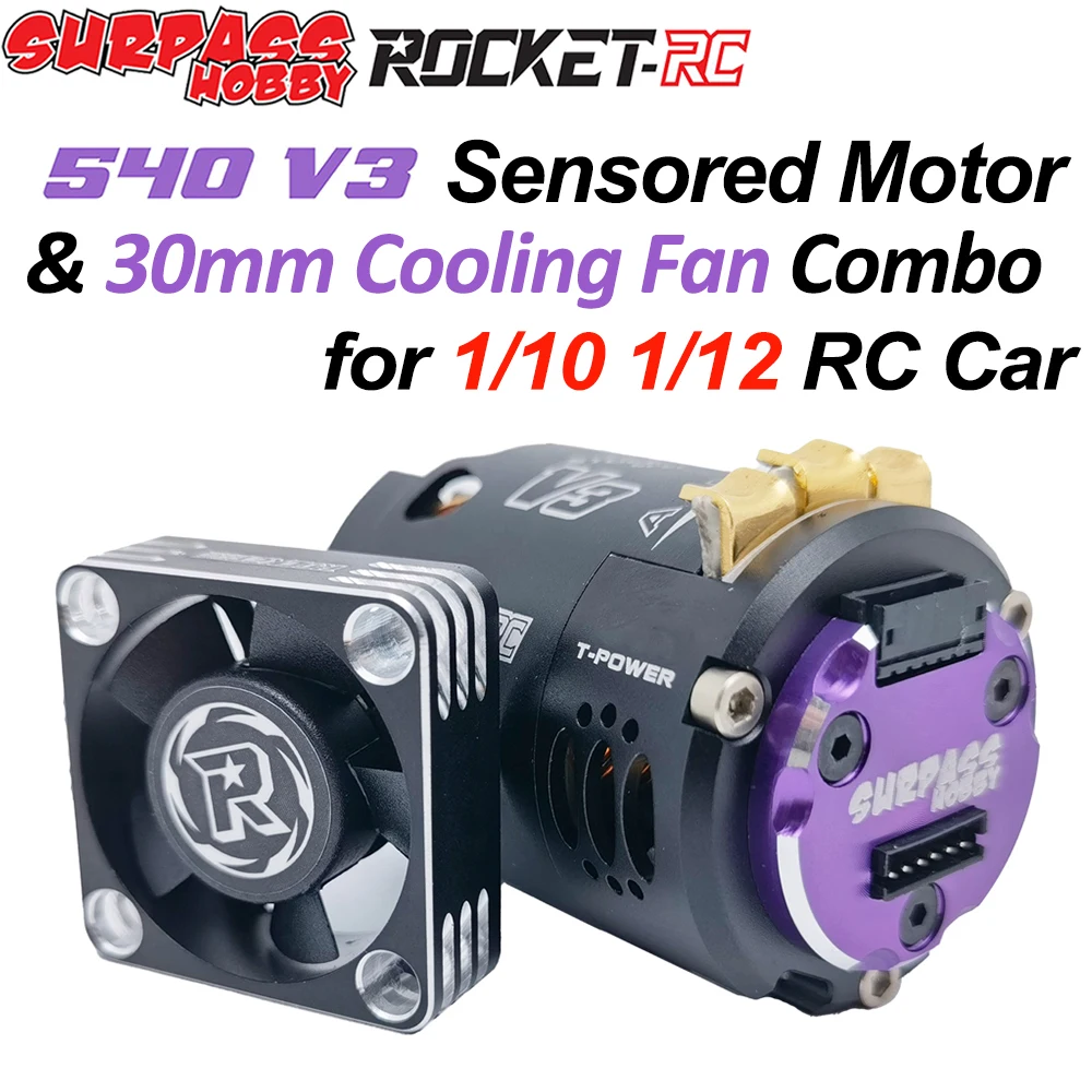 

Surpass Hobby Rocket Waterproof 540 V3 Brushless Sensored Motor for 1/10 1/12 RC Car Drift Competition Axial SCX10 Wltoys Tamiya