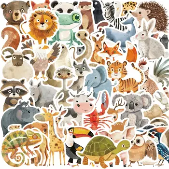 50 pezzi animali disegnati a mano adesivi graffiti cartoni animati telefono fai da te chitarra laptop notebook valigia tazza adesivo impermeabile giocattolo per bambini