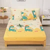 Cartoon Dinosaur Print Children's Room Fitted Sheet Set Comfortable Soft Bedding with Pillowcases Boys and Girls Fitted Sheet 1
