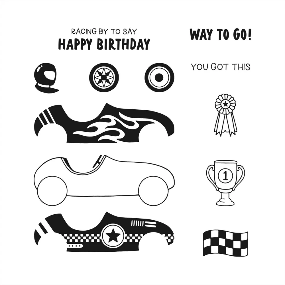 Clear Silicone Stamp Racing By DIY Crafts Card Album Making Scrapbooking Stencil New ST03