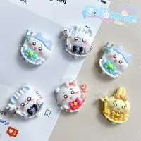 Cartoon Anime Chiikawa Resin Patch Cute Hachiware usagi cross dressing Handmade DIY Hair Clip jewelry Materials Accessories
