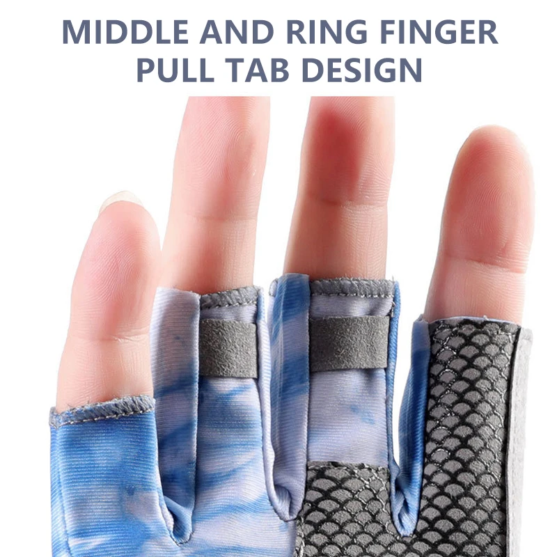 Fishing Gloves Summer Breathable Wear-resistant Ice Silk Half-finger Camouflage Pattern Outdoor Activities