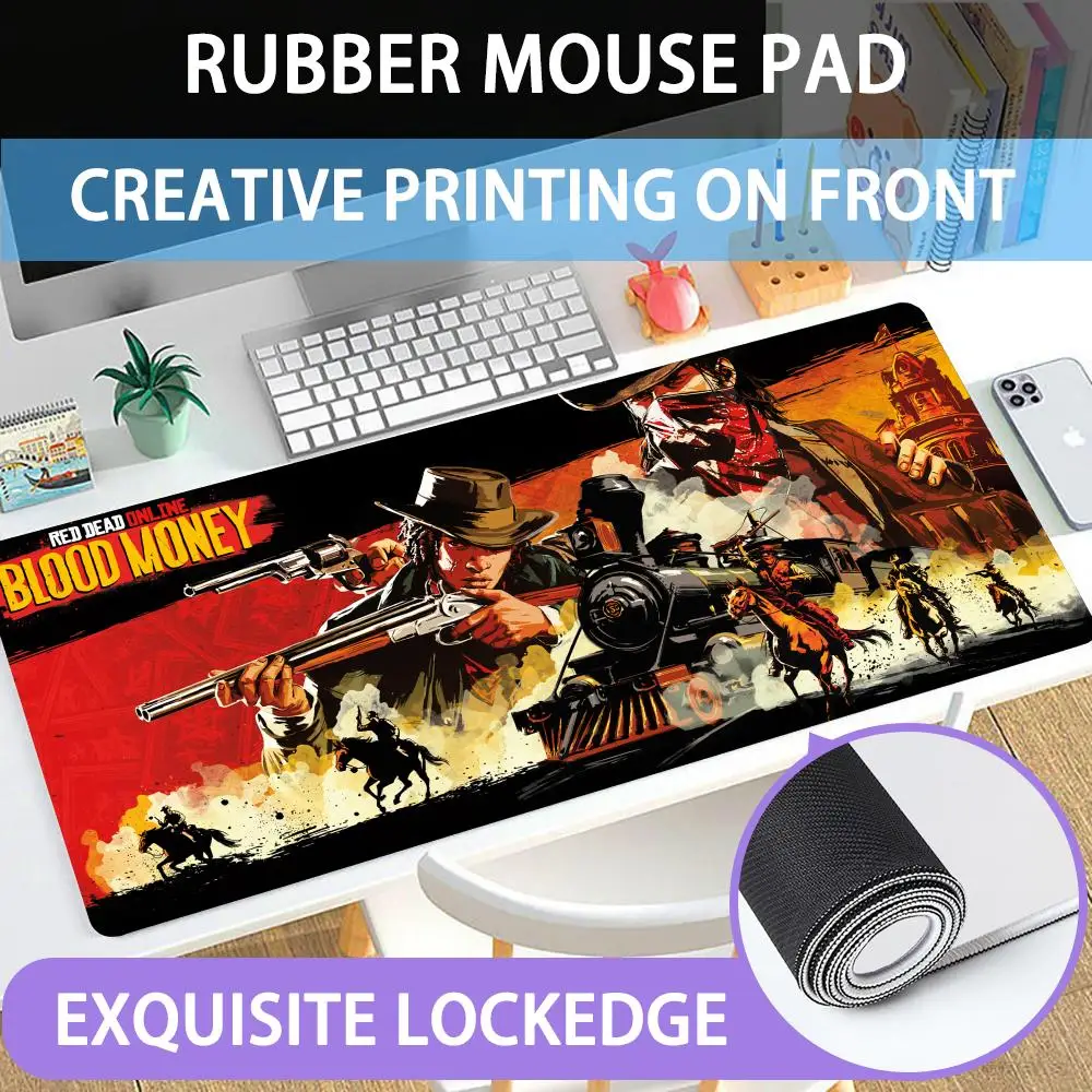 

Mouse Pad Large rubber mouse pad with lock edge computer gamer HD Red Dead Redemption printing desk pad keyboard pad