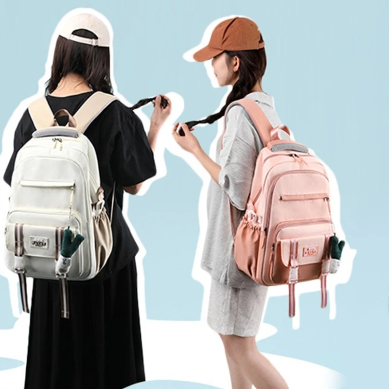 Stylish and Spacious Nylon Backpack Laptop Backpacks School Bag Nylon College Book Bags for High School Students 6