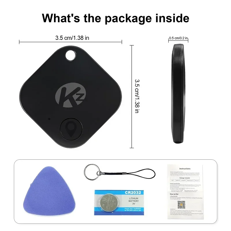 KZO Smart Bluetooth GPS Tracker ITag Wireless 10m BT Tracking Positioning Anti-loss Device MFI Rated Locator Key Pet Kids Finder