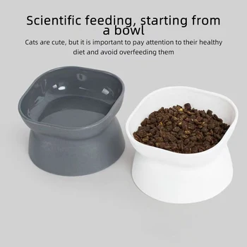 Dual-purpose Cat/Dog Food Bowl, Elevated Anti-Vomiting Cat Feeder Whisker Stress-Free Dog Plastic Cat Feeding Bowls 1