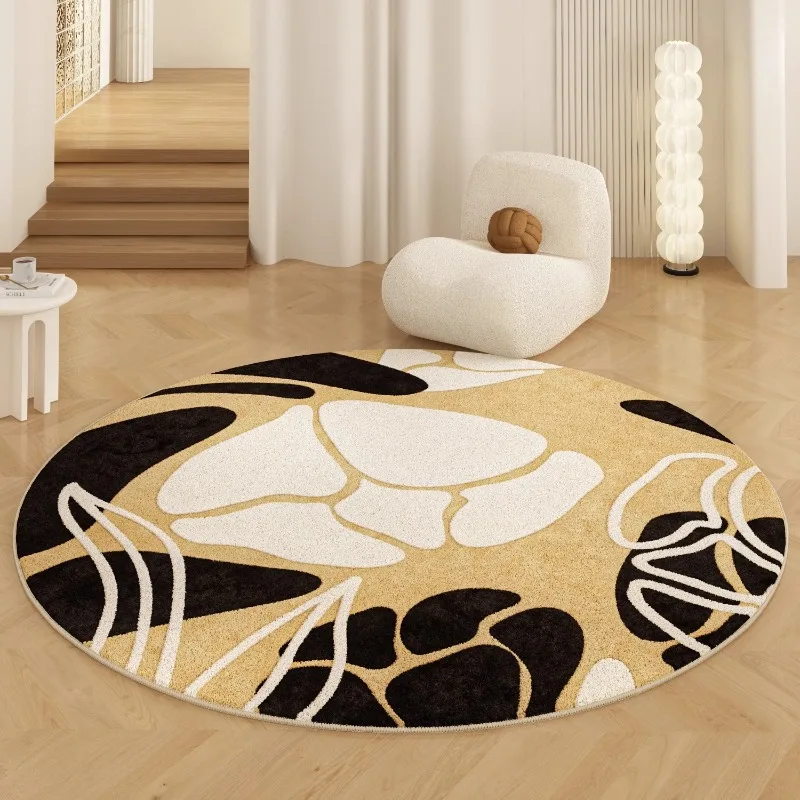 Modern Art Living Room Carpet Round Simple Lines Bedroom Rugs Stylish Light Luxury Home Decoration Coffee Table Mats Alfombra 러그