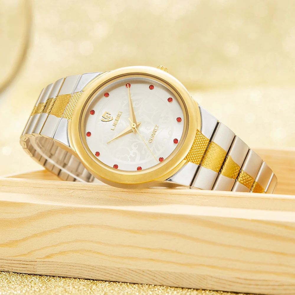 Golden Quartz Clock Watch Luxury Stainless Steel Bracelet Waterproof For Men Women Wristwatches Female Male relogio masculino