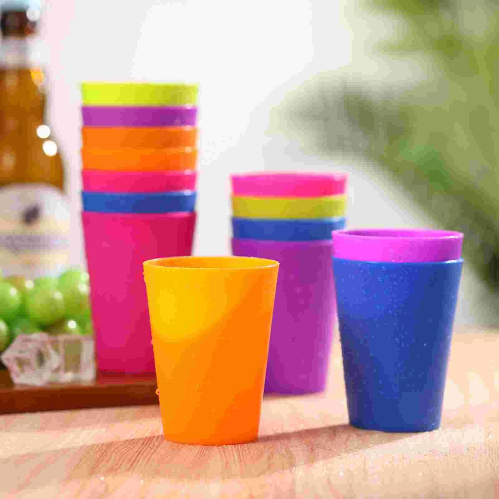 15pcs Plastic Cups Beverage Reusable Plastic Water Cups Party