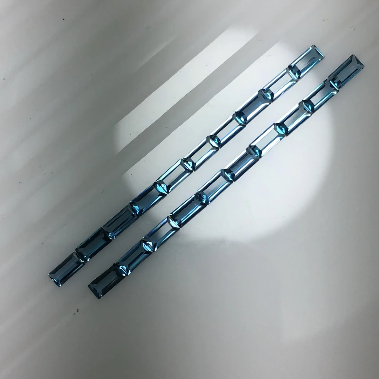 Natural London Blue Topaz Rectangle Cut 2x4mm Small Size Gemstones Jewelry DIY Making Stone