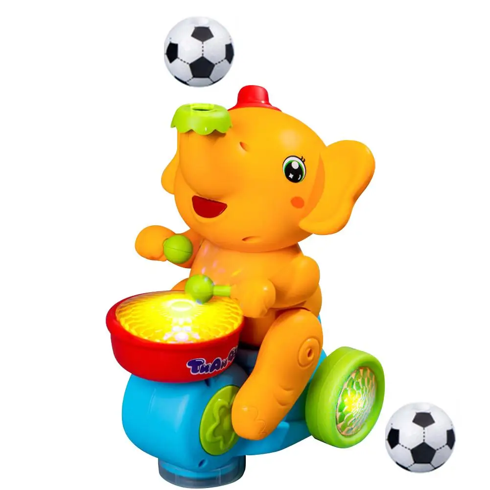 Drumming Elephant Toy, Music Light Drumming Toy Car Small Car Parent Cute Child Toy Elephant Interactive Toys Games U8y6 3