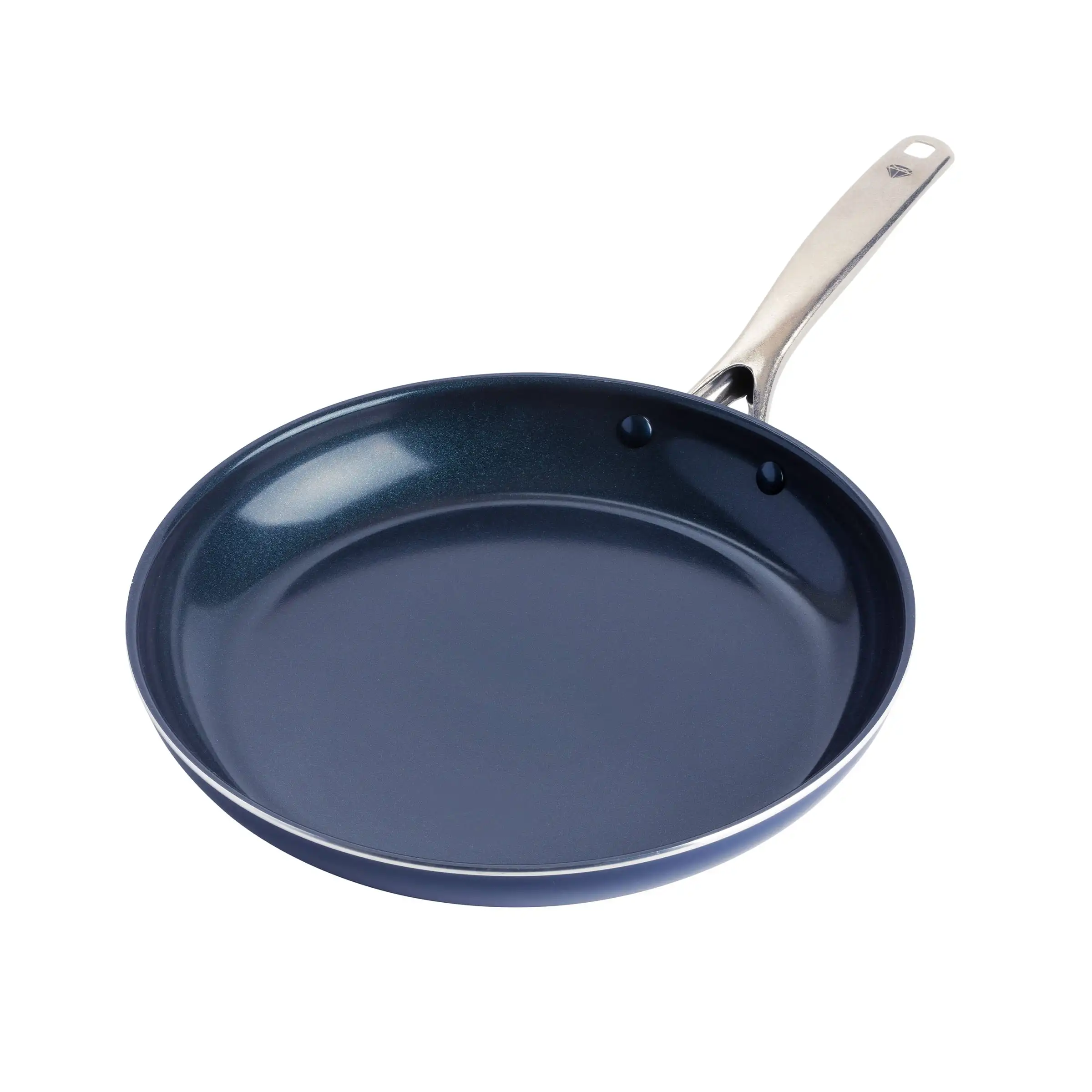 

Blue Diamond Toxin Free Ceramic Nonstick Metal Utensil Open Frypan/Skillet, 12"