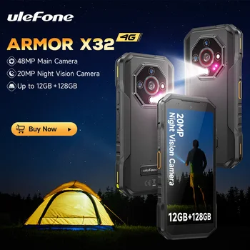 Ulefone Armor X32 4G Rugged Phone Android 14 Waterproof Smartphone 12GB RAM,128GB ROM NFC Night Mobile Phone Global Version