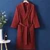 103911-2d83ca.jpg 100% coton Couple Robe gaufre peignoir Robe Kimono Yukata maison vêtements décontracté femmes vêtements de nuit printemps été vêtements de détente