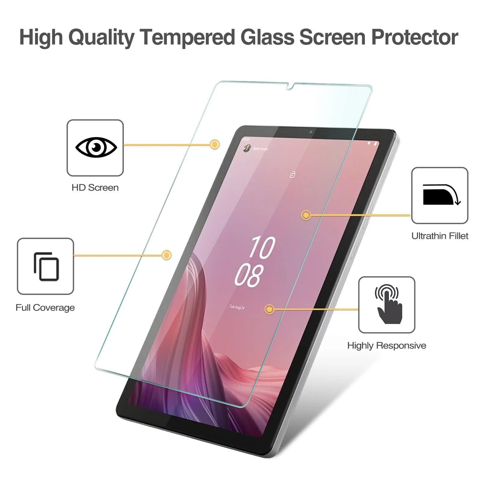 Screen Protector for Lenovo Tab M9 9" 2023 HD Tempered Glass Film for Lenovo Tab M9 TB310FU 9 inch Anti-scratch Anti-bubble 4
