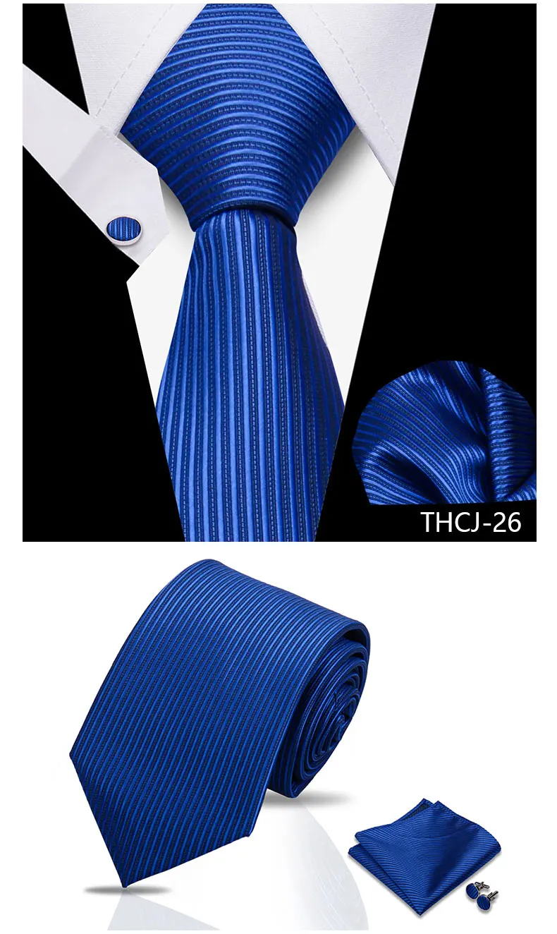Krawatte Mann Luxus Business Krawatte Für Herren Manschettenknöpfe Einstecktuch Set 7,5 cm Krawatte Für Hochzeit Party Hemden Sets weiße Krawatten – Detail 11
