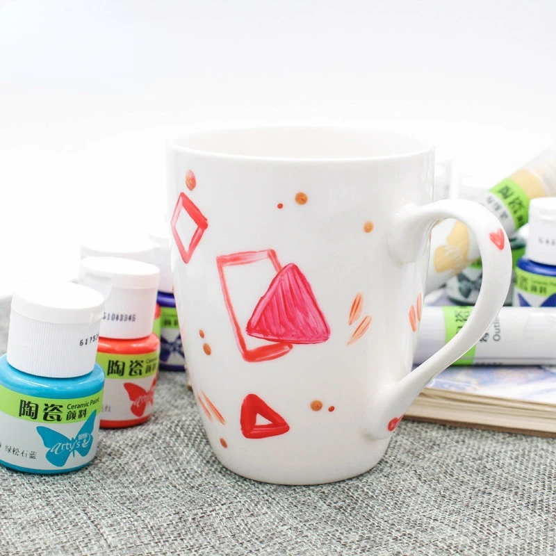Ceramic Acrylic Paint DIY Hand Painted Porcelain Cups
