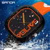 SANDA 3203 Men Luxury Casual Waterproof Silicone Strap Men Clock  Simple Design Men Wristwatch Brand Fashion Sports Quartz Watch 1
