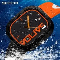 SANDA 3203 Men Luxury Casual Waterproof Silicone Strap Men Clock  Simple Design Men Wristwatch Brand Fashion Sports Quartz Watch 1