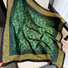 2024 Spring and Autumn New Simulation Silk Large Square Scarf 90x90 Printed Square Scarf Emerald Silk Scarf Scarf Headscarf 4