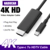 4K30Hz USB C To HDMI Cable, 2m/78.74in/6.56ft ABS Black Type-C To HDTV Cable, Compatible for MacBook，IPhone，IPad，Laptop 1