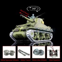 Upgraded HENG LONG 1/16 Scale 7.0 M4A3 Sherman RC Tank 3898 Metal Tracks Telescopic Barrel Recoil BB Shooting TH17673 1