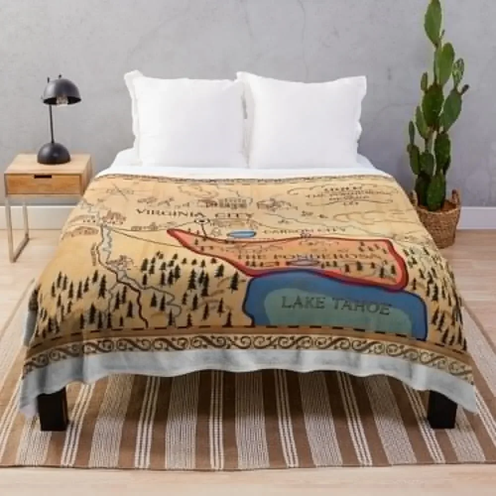 

The Ponderosa Ranch Map Poster Throw Blanket Fluffys Large Fashion Sofas Bed Fashionable Blankets