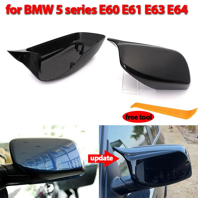 

Чехол для бокового зеркала заднего вида, черный узор из углеродного волокна для BMW 5 серии E60 E61 E63 E64 2004-2008 520i 525i 528i 530i, 2 шт.