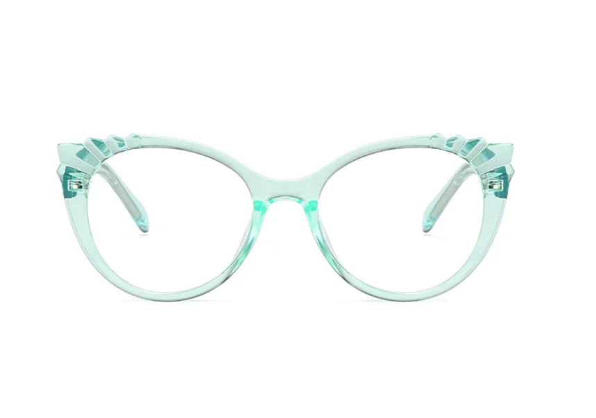 54303 Retro Round Cat Eye Plastic Titanium Anti Blue Light Glasses Frames Women TR90 Fashion Computer Eyeglasses cute blue light glasses