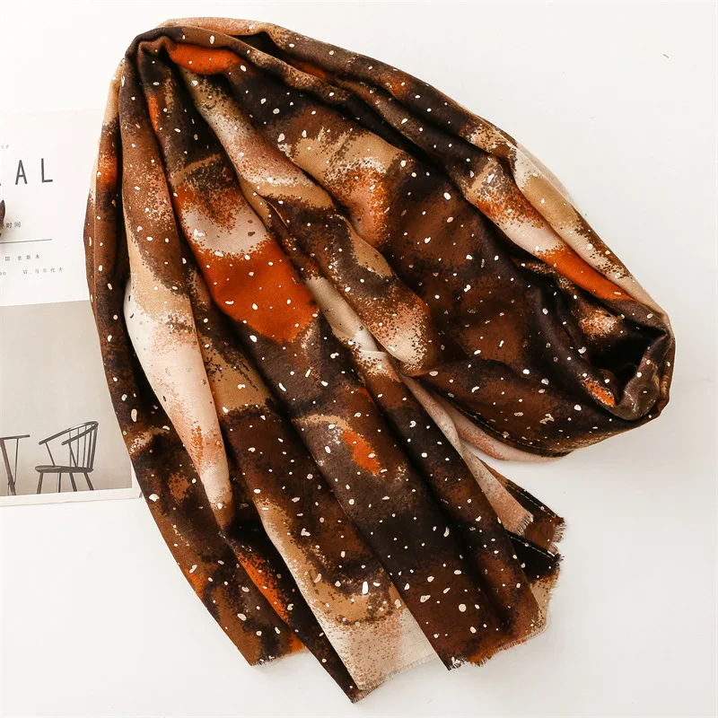 Winter Ombre Krawatte Gefärbt Malerei Fringe Viskose Schal Schal Dame Hohe Qualität Druck Pashmina Stola Bufandas Moslemisches Hijab 180*90 cm – Detail 3