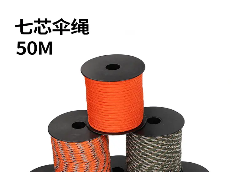 Description Picture 2 of item7 Strand 4mm Paracord Rope 550 Military Tactical Parachute Cord Camping Survival Accessories Tent Lanyard DIY Bracelet Weaving