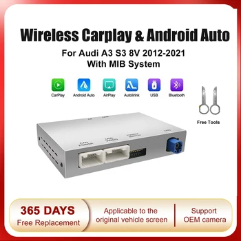 AUTOABC Wireless CarPlay per Audi A3 S3 8V 2012-2021 Android Auto con Mirror Link AirPlay Telecamera retromarcia Funzioni di navigazione