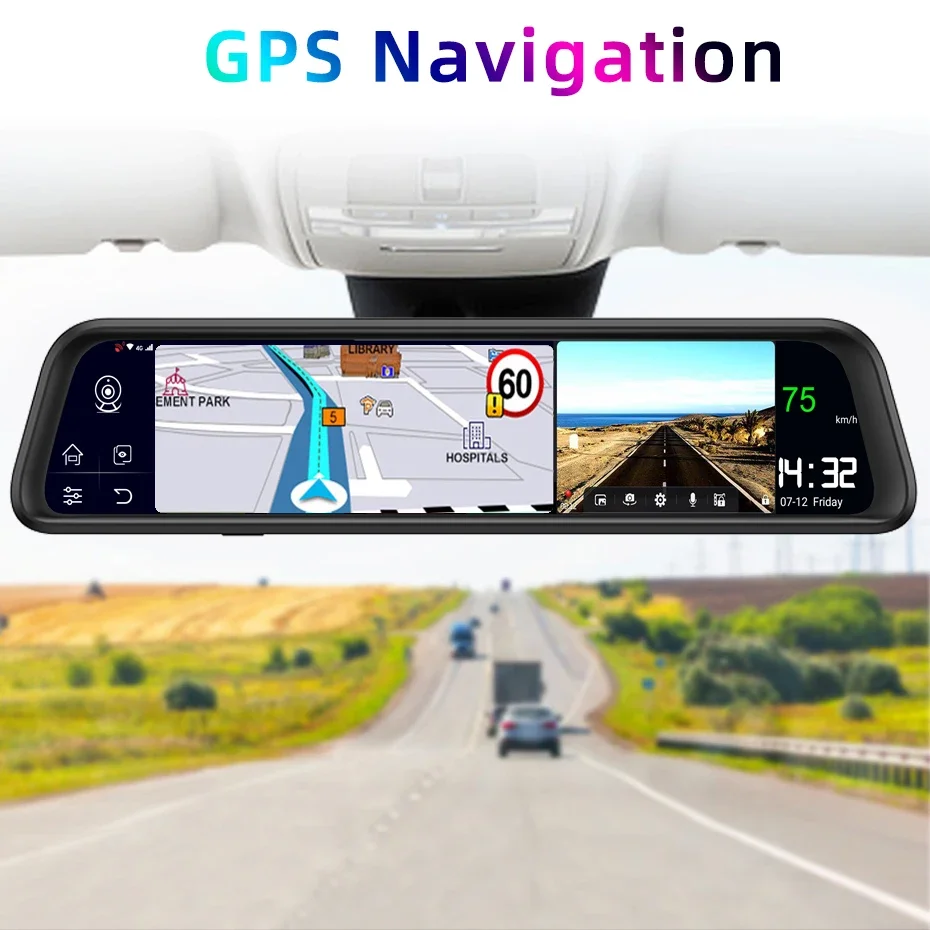 Bluavido   ڴ, ȵ̵ DVR, GPS ׺̼, ADAS HD 1080P  ī޶,   ͸, 3 in 1 ̷, 4G LTE, 12 ġ