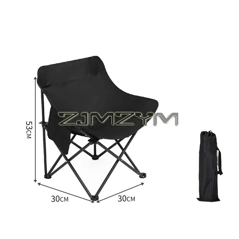 Portable Outdoor Folding Chair Oxford Cloth Foldable Lounge Chair With Drink Holder For Camping Picnic Fishing Stool