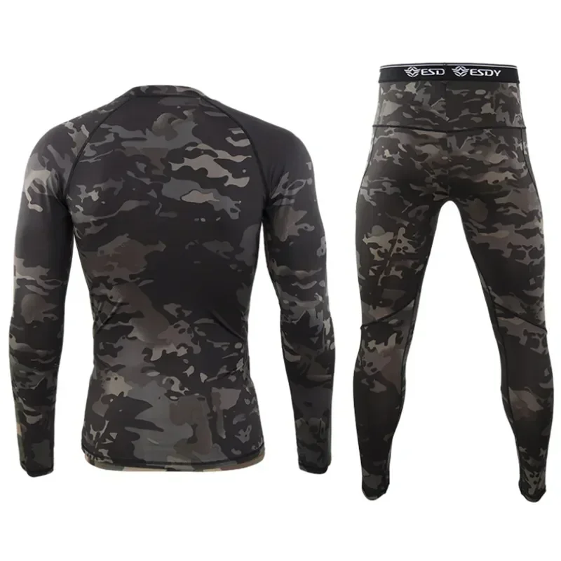 

New Warm Outdoor Tactical Underwear Johns Clothes Sports Thermal Sets Thermo Winter Camouflage Long Fleece Compression