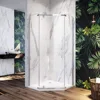 Neo-Angle Semi-Frameless Shower Enclosures Clear Glass Pivot Shower Door Chrome 36.5 in. W x 36.5 in. D x 72 in. 1