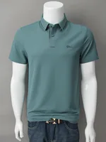 T-shirt à manches courtes pour hommes marque de luxe légère polo populaire haut confortable et soyeux respirant et décontracté 2025 été 6