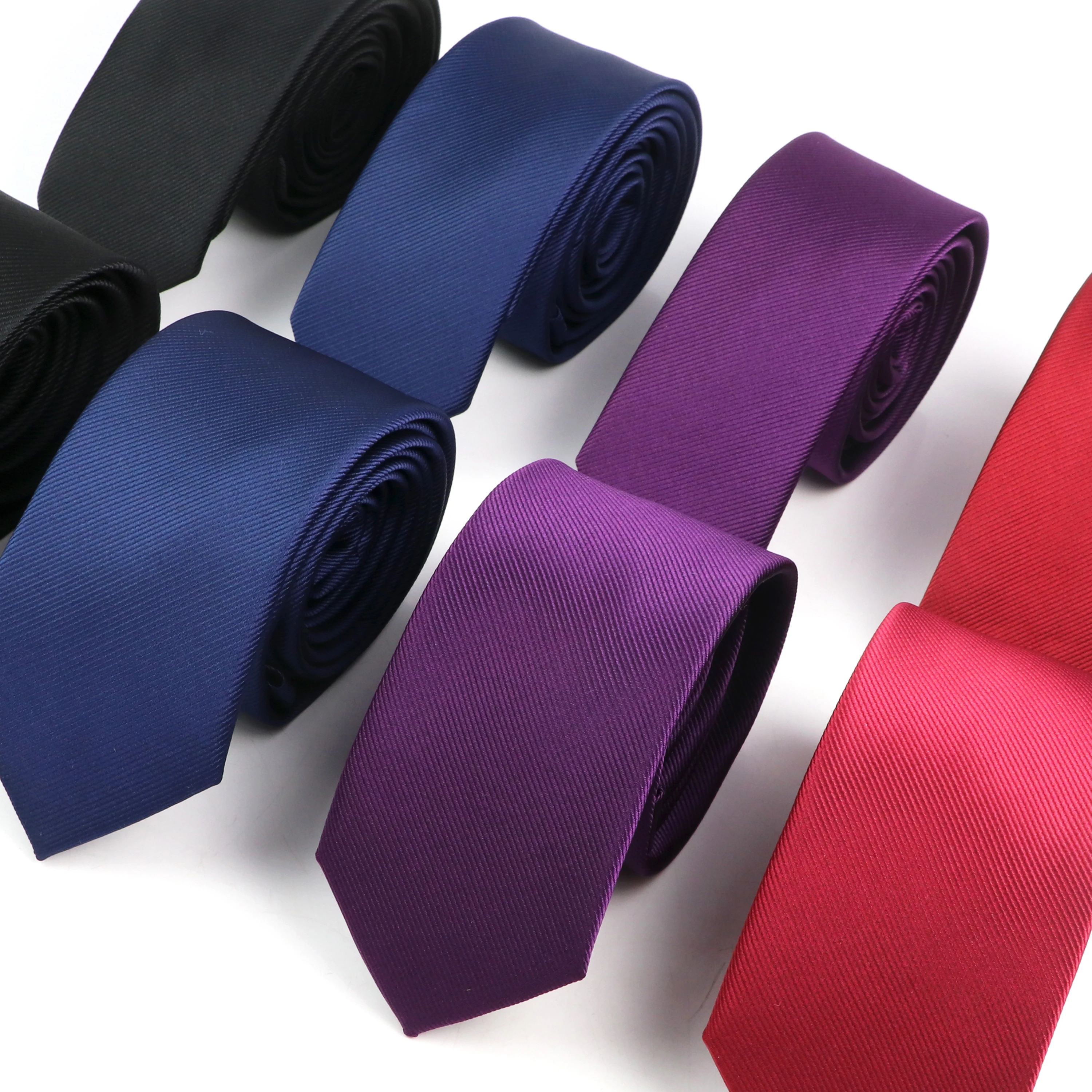 Klassische einfarbige Krawatten für Männer, 5 cm/6 cm, schmale Krawatten, rot, blau, lila, grün, Krawatten für Hochzeit, Party, Zubehör, GIF