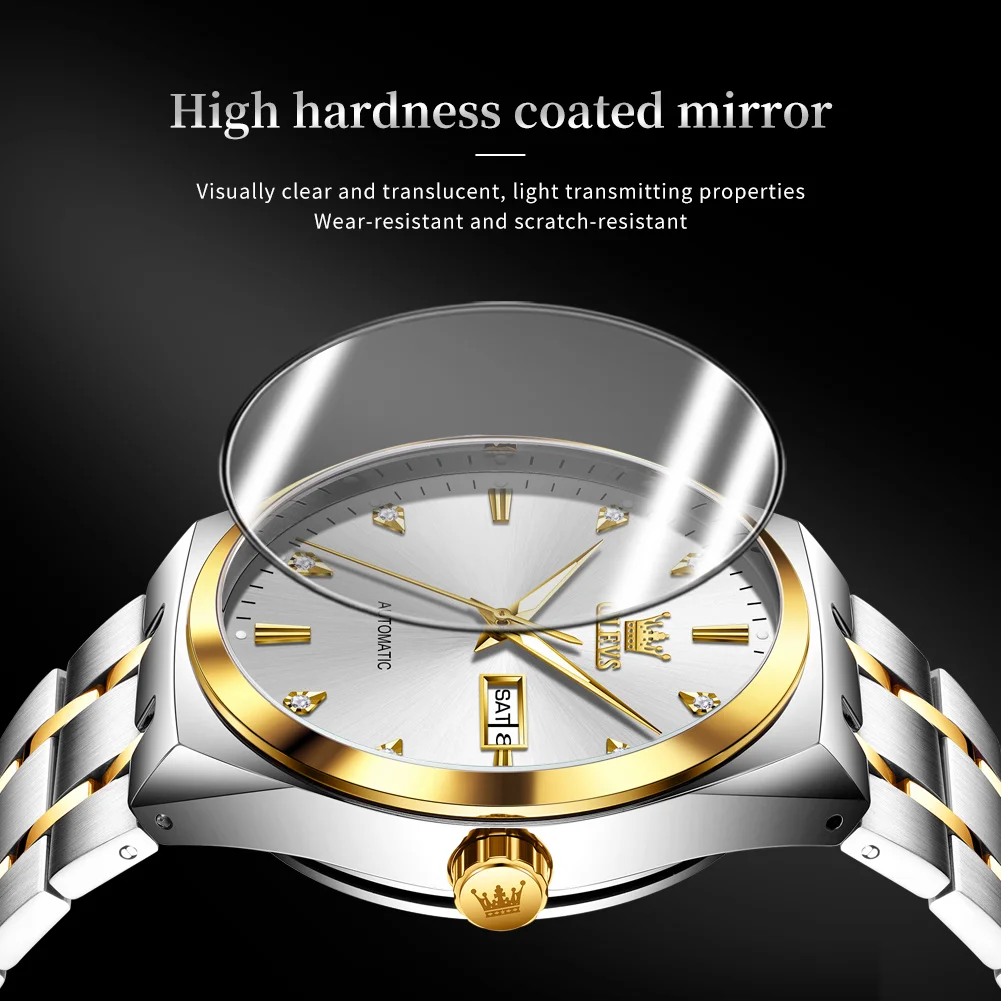 Reloj mecánico automático OLEVS 9811 para hombre, de negocios, clásico, de moda, con diamantes, doble calendario, resistente al agua, de marca de lujo._voghion.com