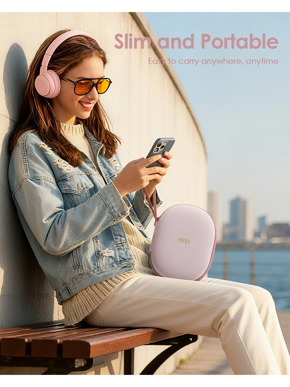 Semi-Foldable Headphones Hard Case for Sony WH-1000XM4, Soundcore Q30, Bose QC Ultra, Shockproof EVA Shell Travel Storage Bag