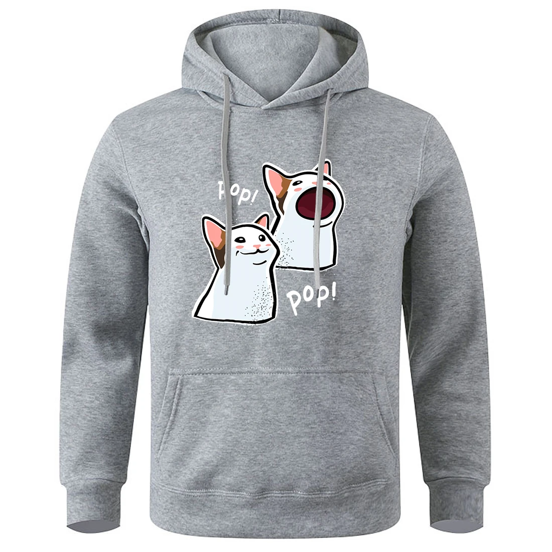 

Two Long Ears White Cats Printing Men Hooded Shirt Graphic Funny Sweatshirts Loose Oversized Hoody Basic All Match Sports Hoodie