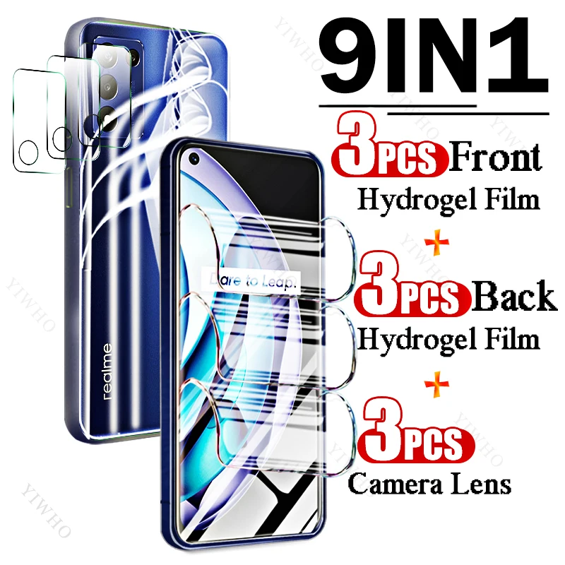 9 In1 Full Cover Anteriore Posteriore Hydrogel Film Per Realme 9 5G Rmx3461 Speed Fingerprint Screen Protector Per Realme9 Camera Lens Hd
