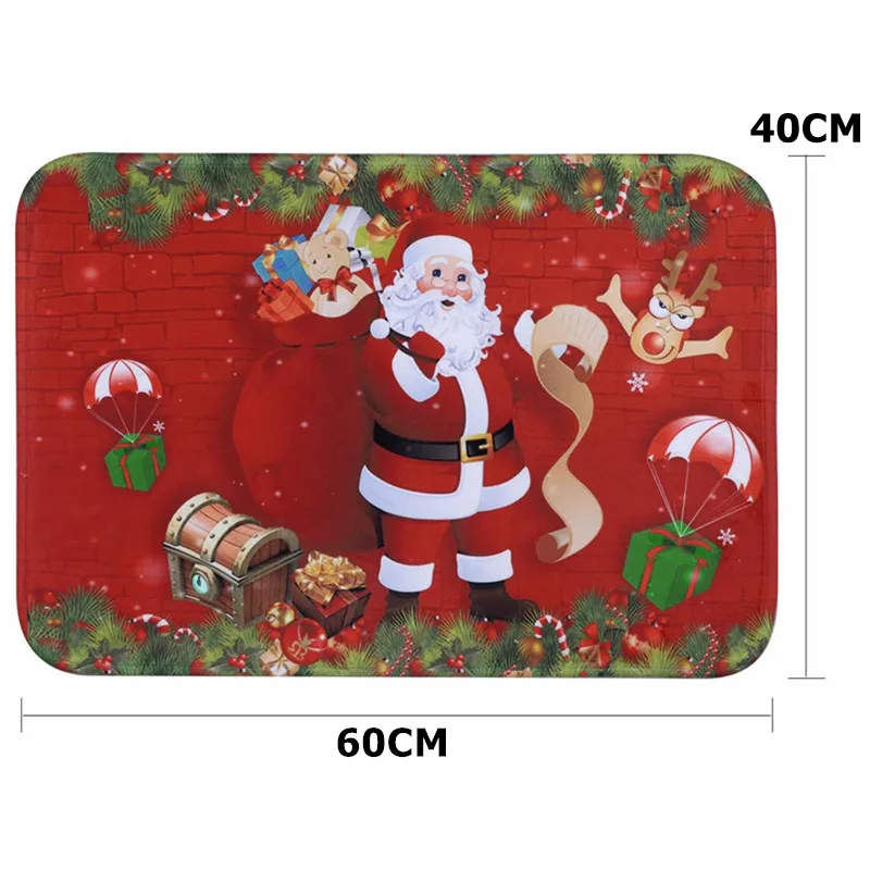 Merry Christmas Doormat Decorative Xmas Holiday Front Door Mat Funny Cartoon Character Felt Door Rugs for Indoor Outdoor JAF050