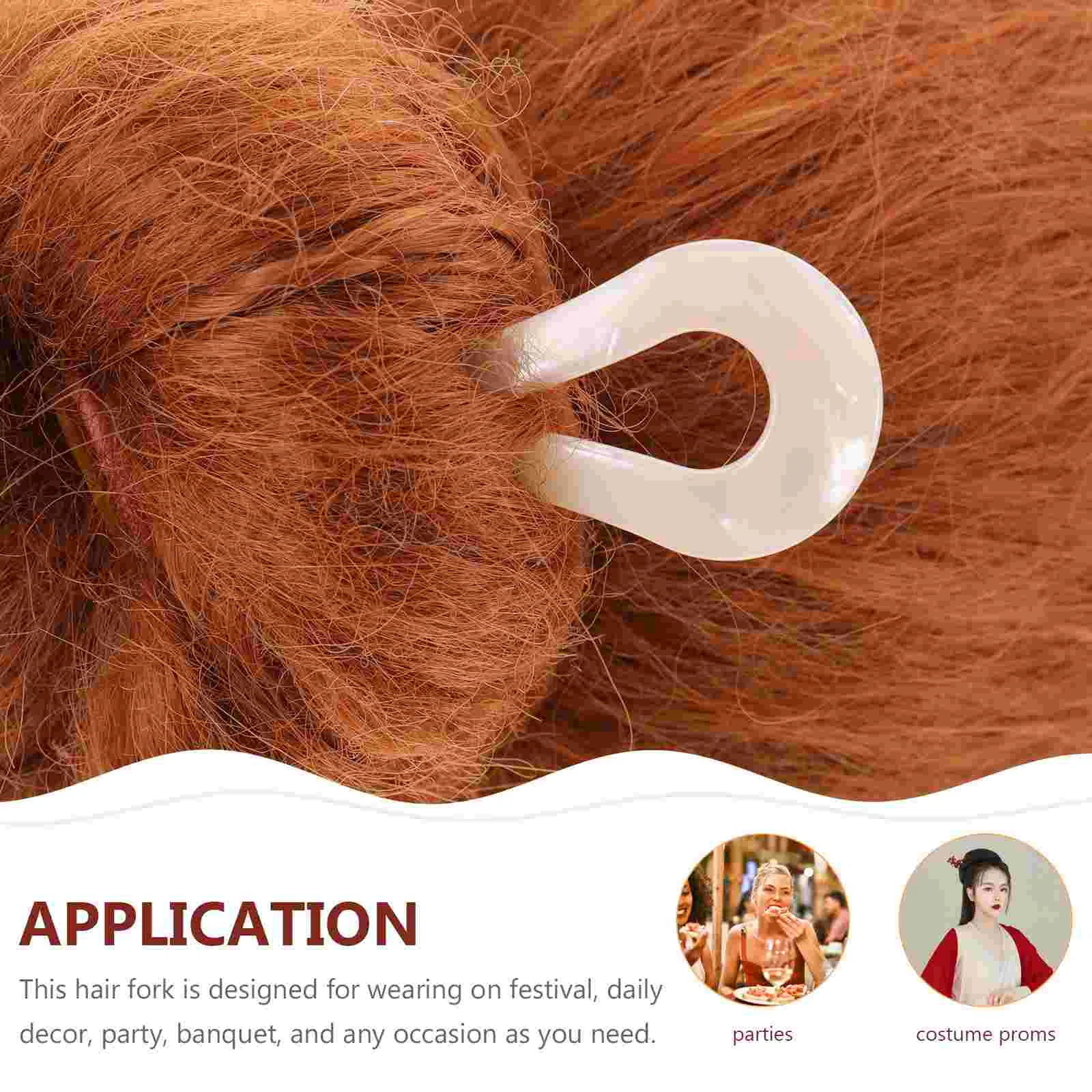 2 Pcs Hairpin Bun Sticks French Pins Dense for Occasions Shaped Acetate Sheet Decoration 5